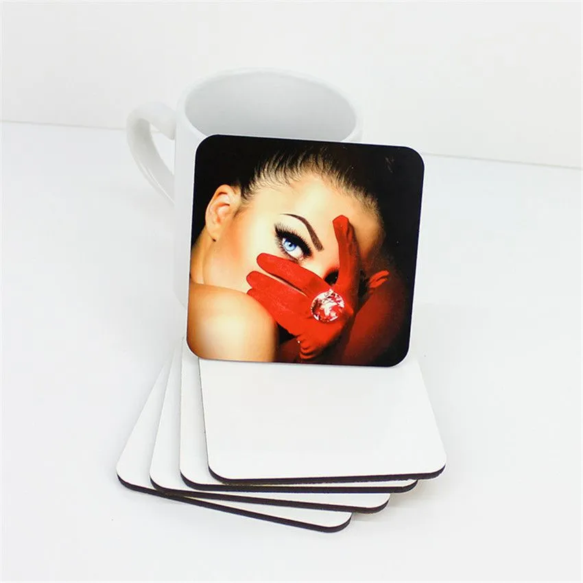 Sublimation Coaster Wooden Blank Table Mats MDF Heat Insulation Thermal Transfer Pads for DIY Lover A03