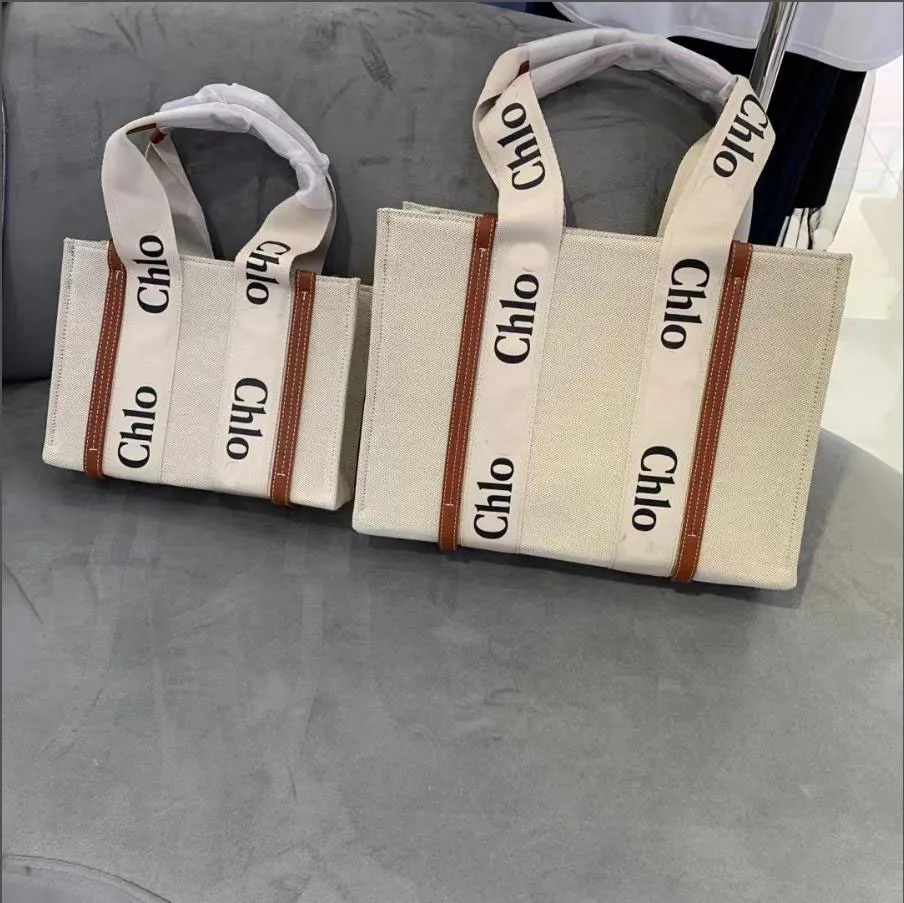 Дизайнерская сумка Женская сумка WOODY Tote Сумка для покупок Сумка из нейлона Hobo Модная льняная большая пляжная сумка Роскошная дизайнерская дорожная сумка через плечо Кошелек Letter BagA