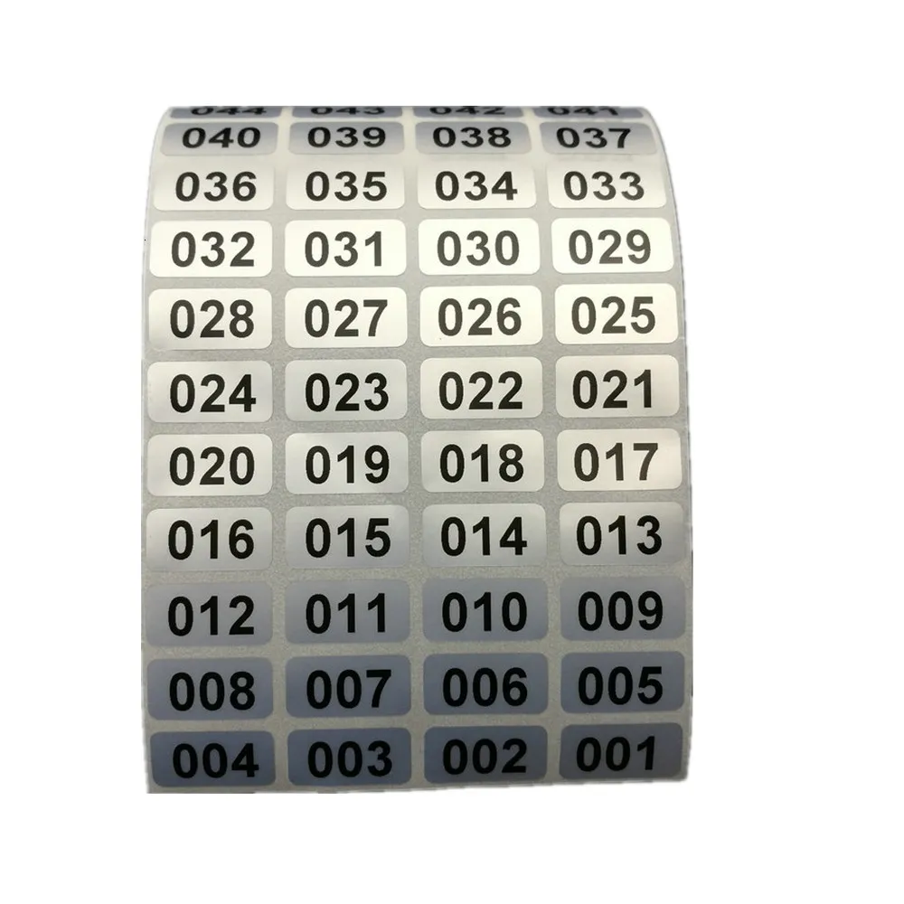 07 Sticker Number Waterproof Silver Number Stickers from 001 to 10000 for Inventory ...