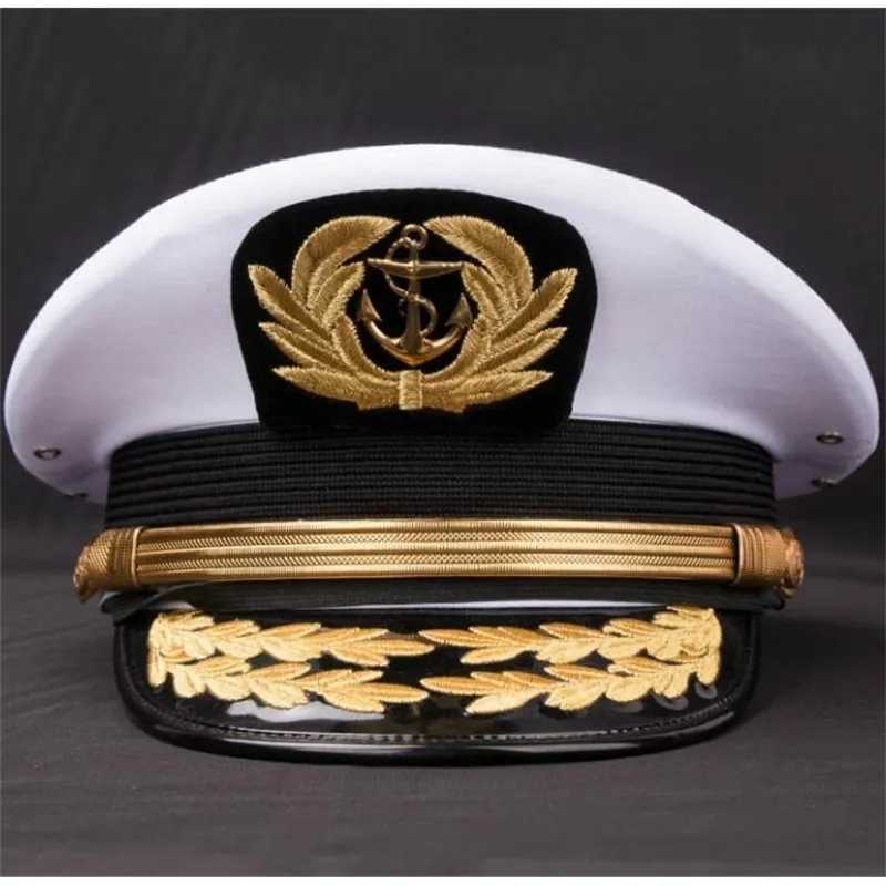 Bérets Navigator Navy Cap Chapeau Brodé Capitaine Mariner Hommes Officier Militaire 230906