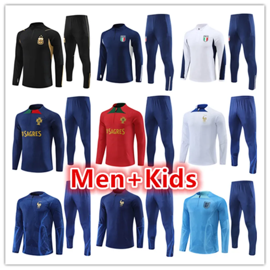 Mens Argentina Tracksuit Kit Kit Soccer Jersey Jacket Shirts Football Messis Di Maria Dybala de Paul Maradona Men Kids Kids Allenamento per le tracce turistiche S