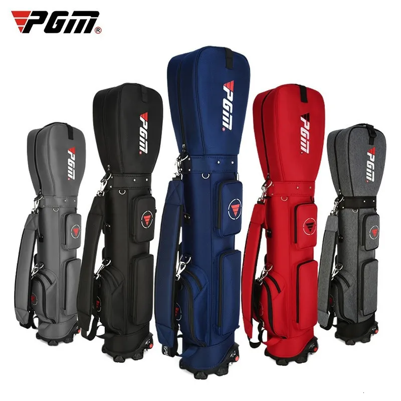 Golftaschen PGM Golftasche mit Rädern Ultraleichte Sport-Standard-Golftaschen Große Kapazität Golf Aviation Ballaufbewahrung Multifunktional QB069 230907