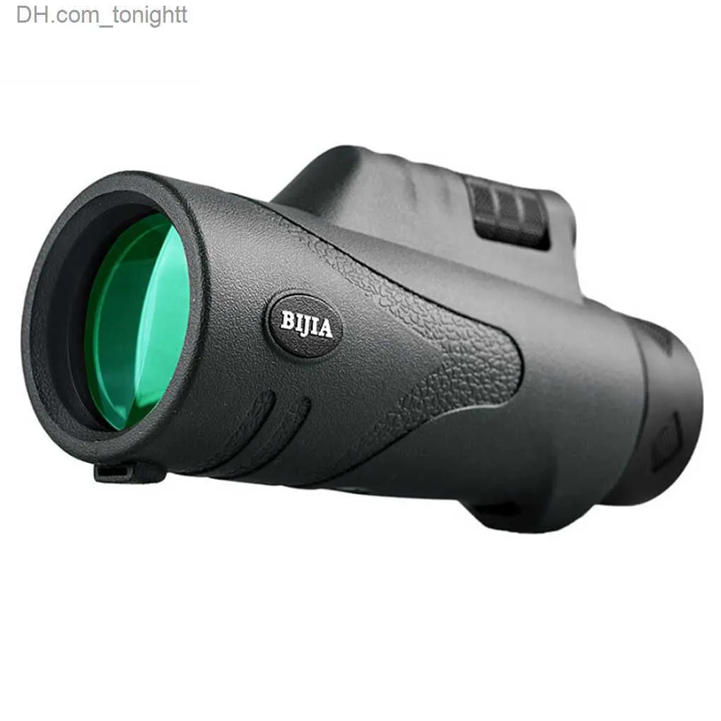 Teleskop Bijia 10x42 Monokulär utomhusvandring Jakt Birdwatching Single-tube Telescope Non-Slip Army Green Q230907