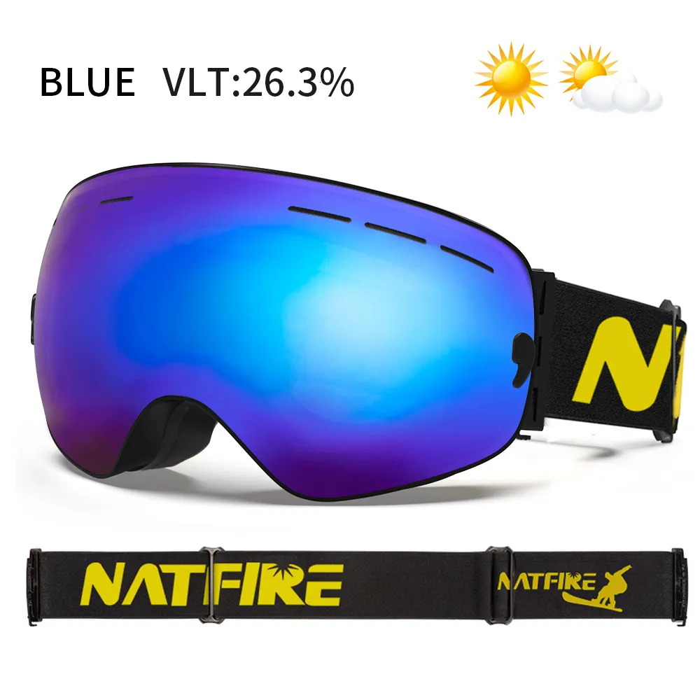 Gafas de esquí HD para hombre y mujer, lentes de protección UV
