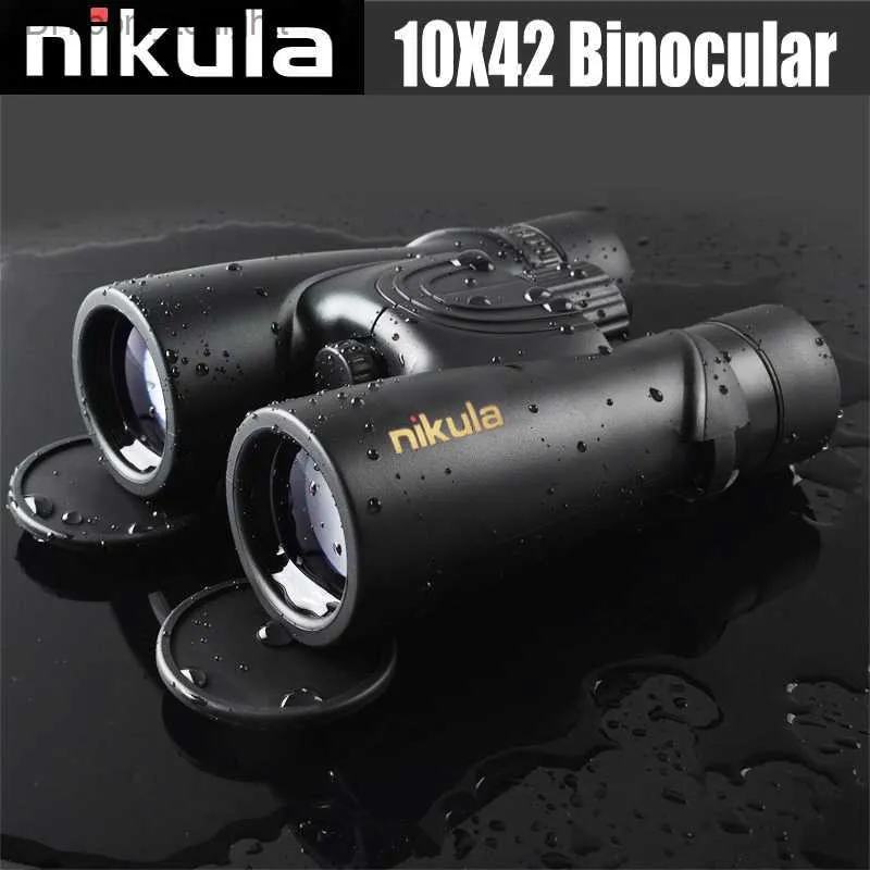 Teleskop Nikula 10x42 Binoculars LLL Night Vision Telescope HD Vattentät militär Kompakt Binokulär central Zoom Högdriven för vuxna Q230907