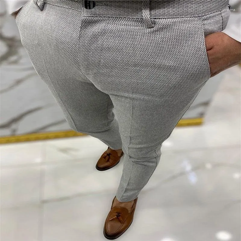 Pantaloni da uomo per il tempo libero Pantaloni da completo da uomo Autunno Vintage Tinta unita Slim Fit Matita da uomo Streetwear Moda Skinny Stretch Pantaloni attillati da uomo