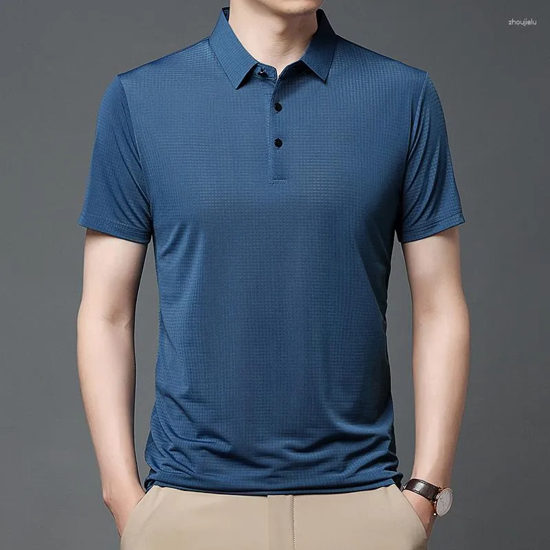 Polos para hombres Marca Polo Camisa Hombres Color s lido Manga corta Negocios Casual Ropa para hombre Verano Masculino Turn Down Collar Tops Tees