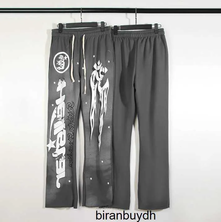 Hellstar American Trendy Brand Gradient Clay Printed Vintage Rolled Edge Flashed Casual Pants dla mężczyzn i kobiet