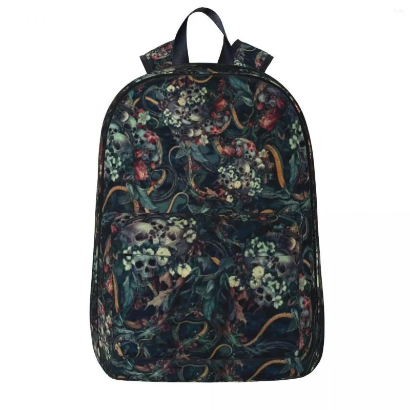 Sac à dos crânes et serpents, sac à dos pour garçons et filles, cartable d'école, sac à dos de dessin animé pour enfants, épaule pour ordinateur portable, grande capacité