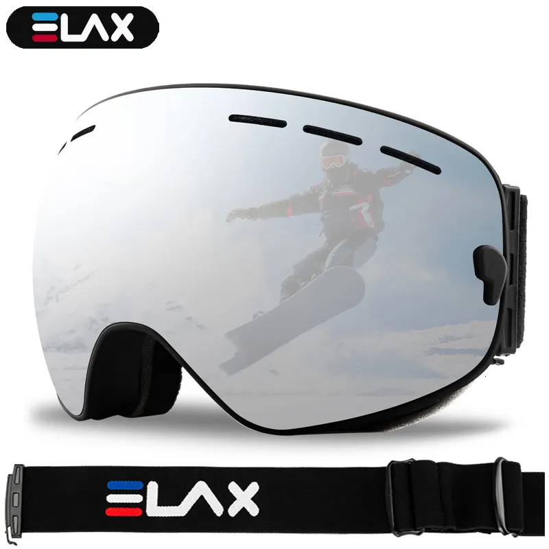 Óculos de esqui ELAX MARCA Dupla Camada Anti-Nevoeiro Óculos de Esqui Neve Snowboard Óculos Snowmobile Eyewear Esporte Ao Ar Livre Ski Googles 230907