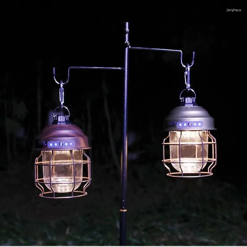 Vintage Metal Hanging Camping Lanterns 3600mAh Battery Powered