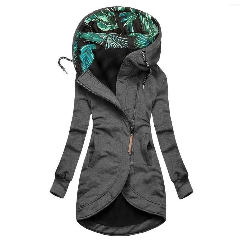 女性用ジャケットスプライシングフード付き冬の温かいフリースパーカーコートスリムジッパーアップトップレトロプリントアウターウェアクラシックプルオーバー2023