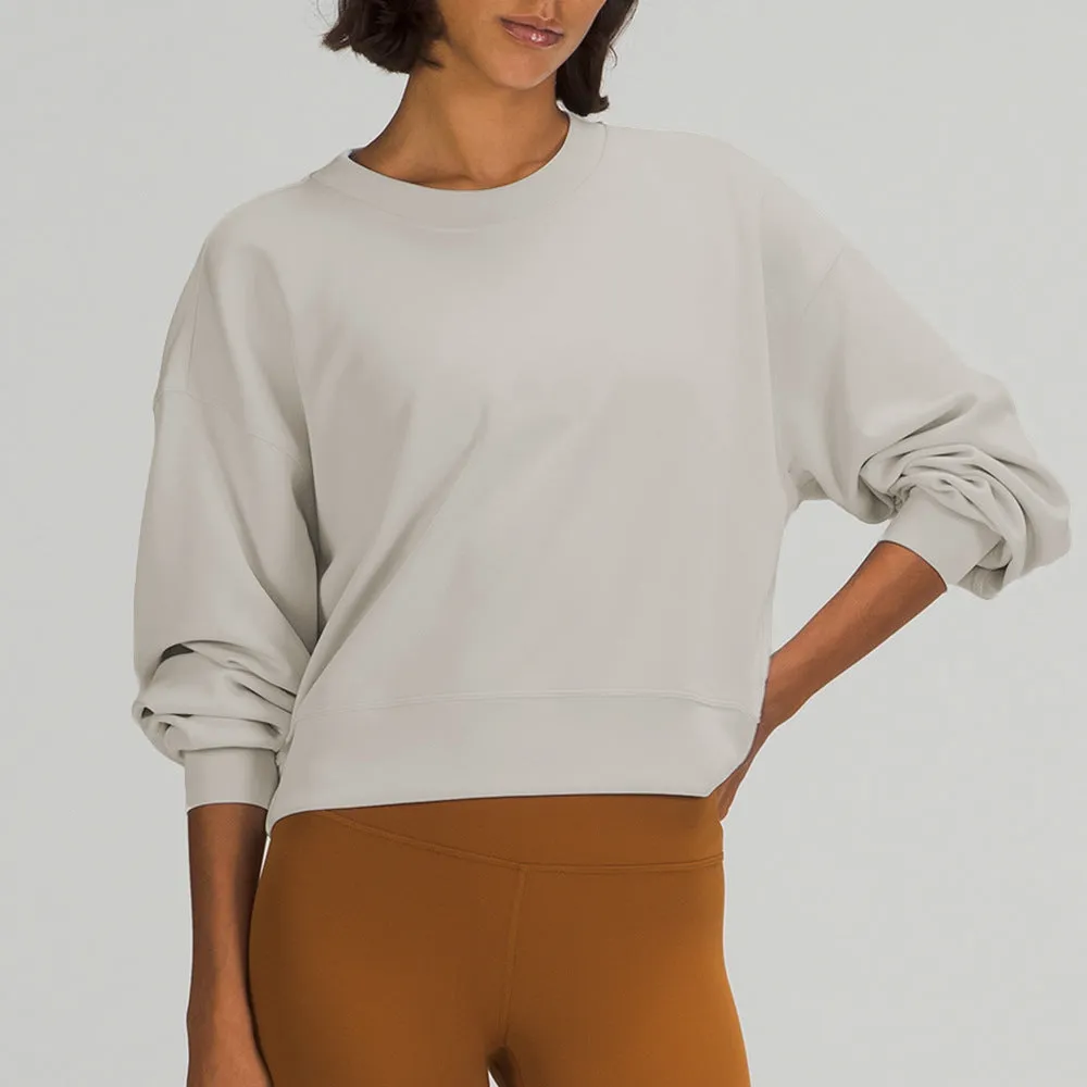 UU-467 Sweatshirts Yoga kleidung perfekt übergroßen herbst frauen Mode hoodies pullover sport rundhals langarm_voghion.com