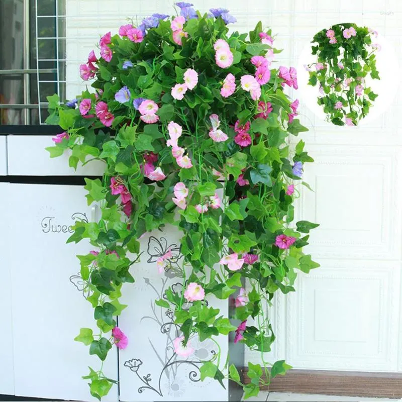 Fleurs décoratives largement utilisées, fausse fleur en soie, fausse plante de Simulation de gloire du matin, artificielle pour la maison, pour mariage