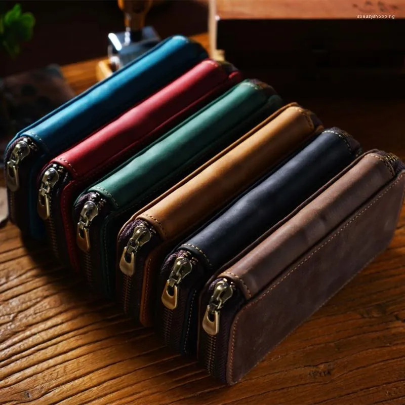 Étui à stylos en cuir, porte-fontaine Portable 6.49x3.15 pouces, cadeau pour femmes d'affaires et hommes