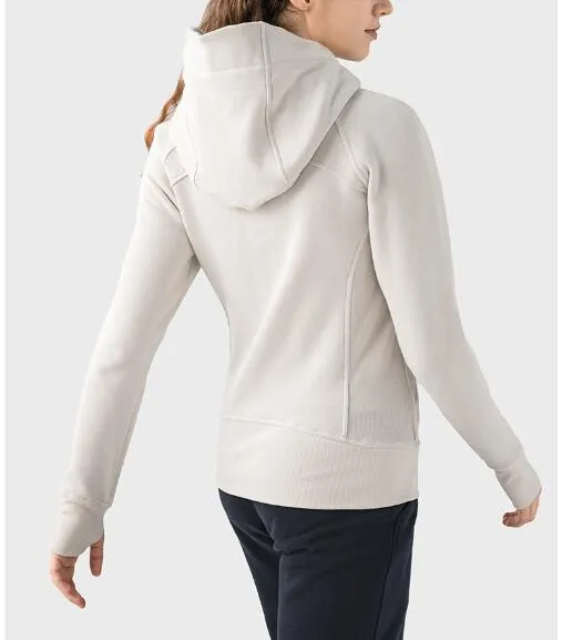 Giacca da yoga Lulus Felpa con cappuccio da donna Define Yoga Cappotto sportivo da allenamento Giacca da fitness da immersione Sport da strada High Street Abbigliamento sportivo ad asciugatura rapida Top con cerniera solida A39N 1BEW