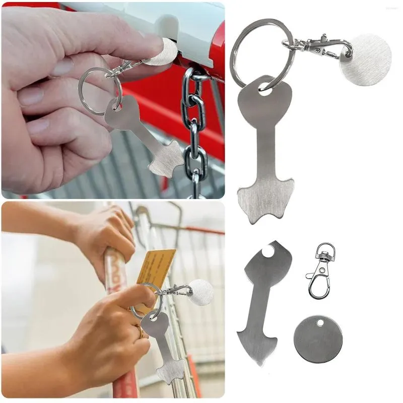 Schlüsselanhänger Metall Shopping Legierung Schlüssel Aluminium Ring Trolley Dekoration hängt Edelstahl Cool Keys Handgelenk Lanyards