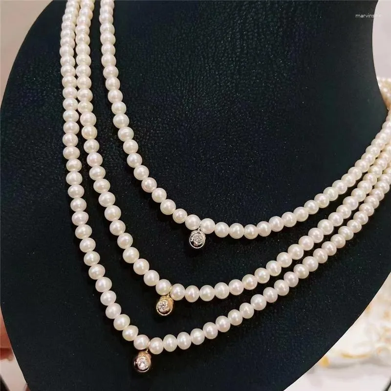 Catene francese retrò elegante perla collana in argento sterling 925 con temperamento semplice e leggero, regalo di nozze per banchetti da donna di lusso