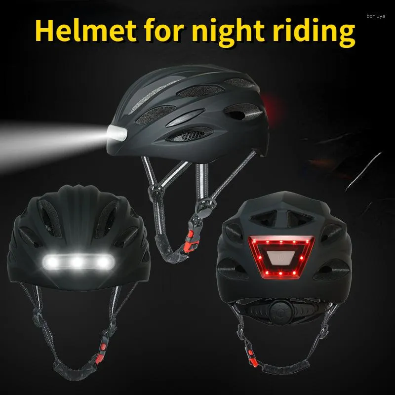 Motorcykelhjälmar Belysning VARNING Intelligent Mountain Sports Bicycle Riding Helm