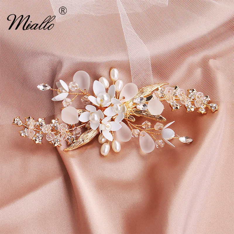 Wedding Hair Jewelry Miallo Fashion Wedding Hair Clips Flowers Bridal Hair Jewelry Accessories Handmade Hair Ornaments Headpieces 230907