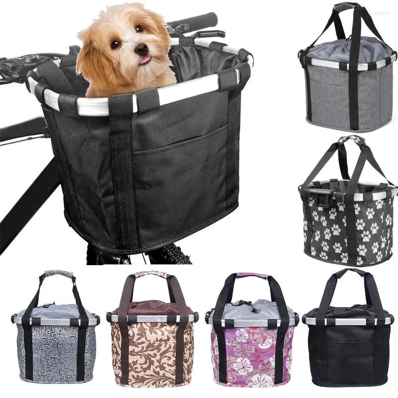 Cão de carro assento cobre bicicleta cesta transportadora bicicleta guiador pannier ciclismo pet carrying titular destacável frente para