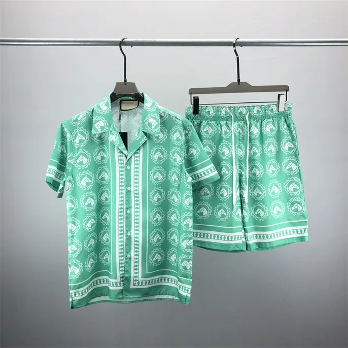 23 zomermode heren trainingspakken Hawaii strandbroek set designer shirts bedrukken vrijetijdsshirt man slim fit de raad van bestuur korte mouw korte beachs 001