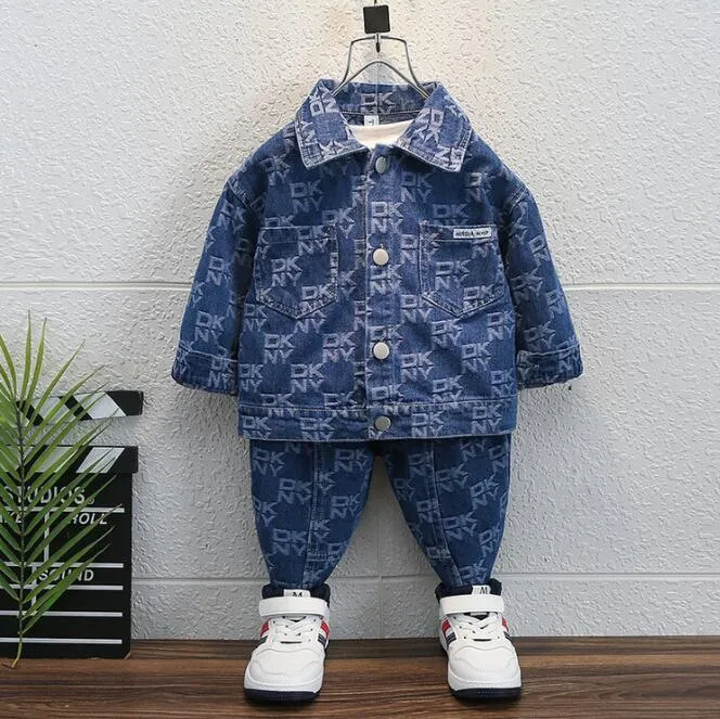 2023ss kids designer clothes boy Clothing Sets jeans jacket pant denim children coat