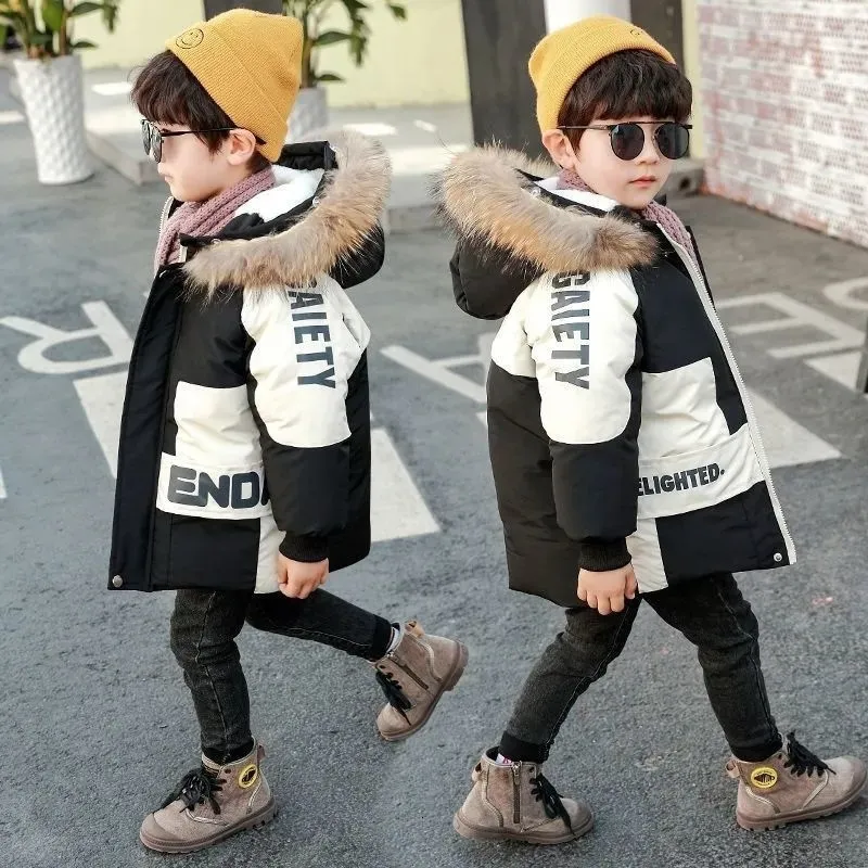 Chaquetas Abrigo Para Ninos De Invierno 2023 Bebe Cuello De Piel Algodon Con Capucha Mas Terciopelo Espesar Chaqueta Calida Para Ninos Parka 2 8 Anos Ropa Para Ninos 230906 De 21 23 DHgate