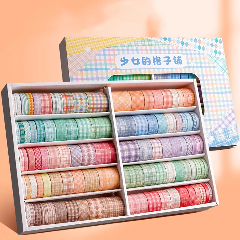 Vidhäftande band 100stillverkare Washi Journal levererar grundläggande maskeringsband scrapbooking dekorativ brevpapper söt tvättitape 2016 230907