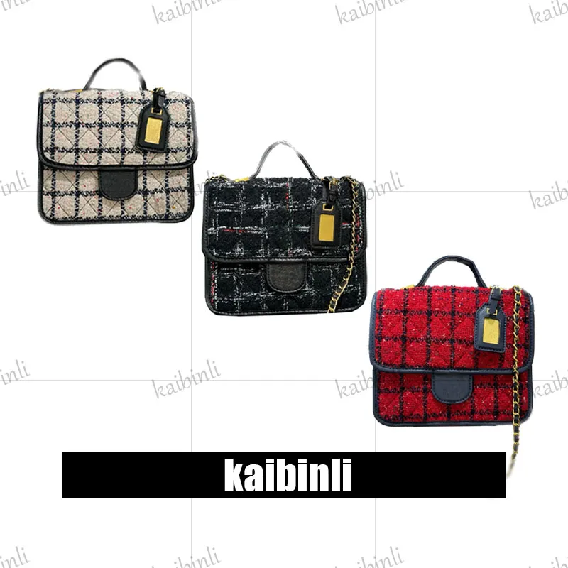 Woolen Crochet Fall Winter New Arrivals Designer Camera Bag Felt Shoulder Bag Mini Handle Flap Cross Body Bag Beads Chains Bag Party Bag Halloween/Christmas TOFU Bag