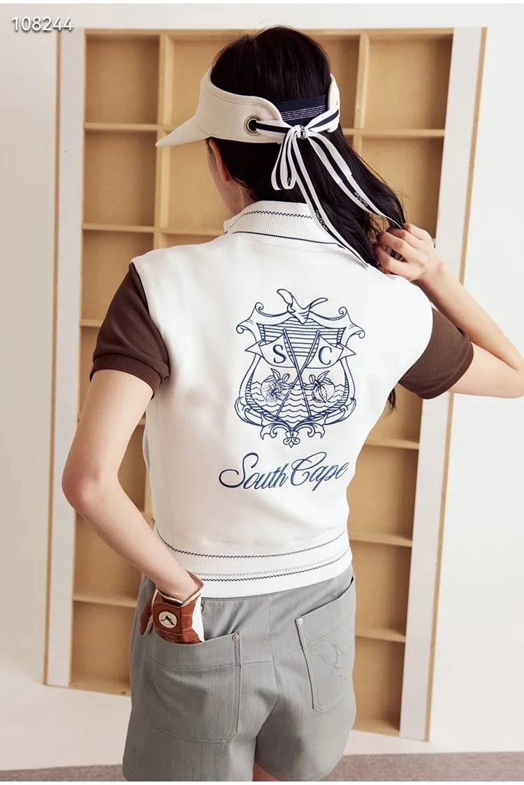 SOUTHCAPE サウスケープ ゴルフウェア レディースレザー風ベスト SOUTHCAPE サウスケープ ゴルフウェア レディースレザー風ベスト