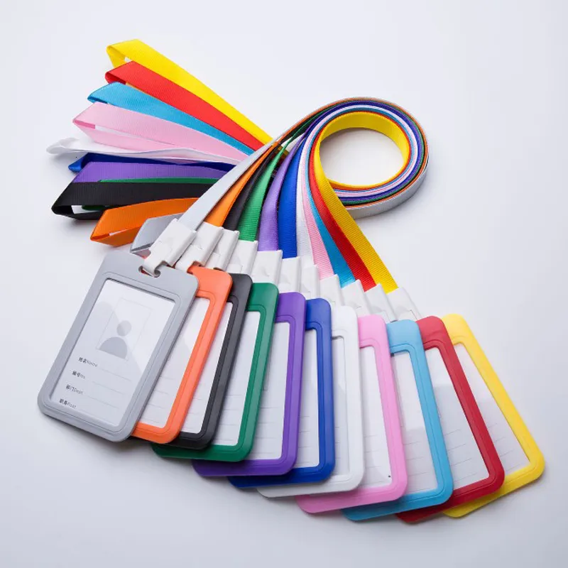 Autres fournitures scolaires de bureau 10 pcs couverture de carte en plastique femmes hommes étudiant bus porte-badge lanière cartes de crédit d'affaires banque ID 230907