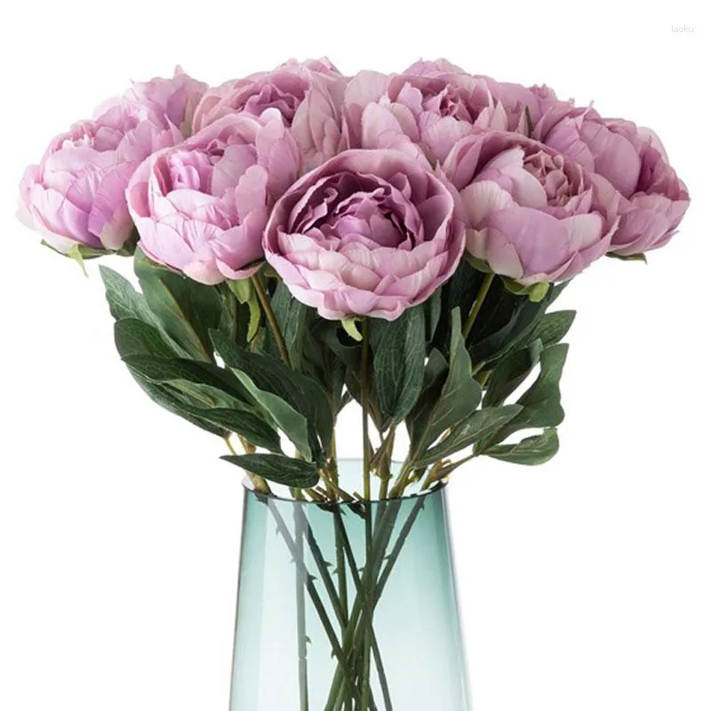Fleurs décoratives Fleur artificielle DIY Real Touch Soie Rose Accessoire pour la maison Fête de Noël Décoration de Mariage Mariage Fausse Pivoine