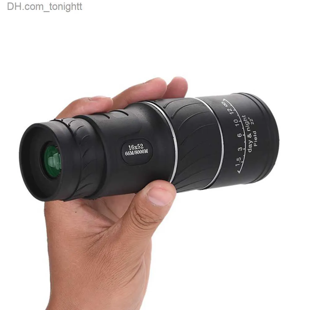 16x52 High Power Monocular Telescope - Compact BAK4 Prism Lens, Waterproof, With Phone Adapter For Bird Watching, Travel, Stargazing