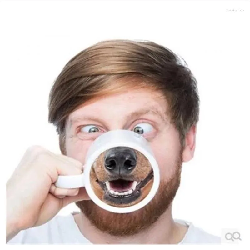 Tasses personnalité créative Simple 3D chien bouche cochon nez café lait bière boisson tasse tasse