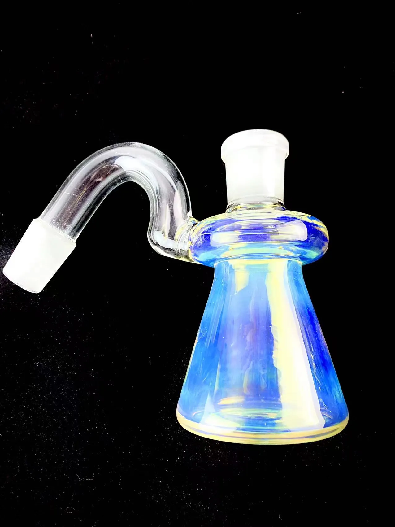 Cachimbo de água de vidro prata fumegante coletor de cinzas colorido 14 e 18 mm ambos com suporte com tigela de chifre de 4 furos de alta qualidade