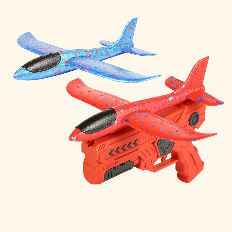 Aircraft Modle Foam Aircraft Launcher Ejektion Aircraft Toy Creative Model Aircraft Toy Children Ejection Rocket Parentchild Interaktion utomhus 230906