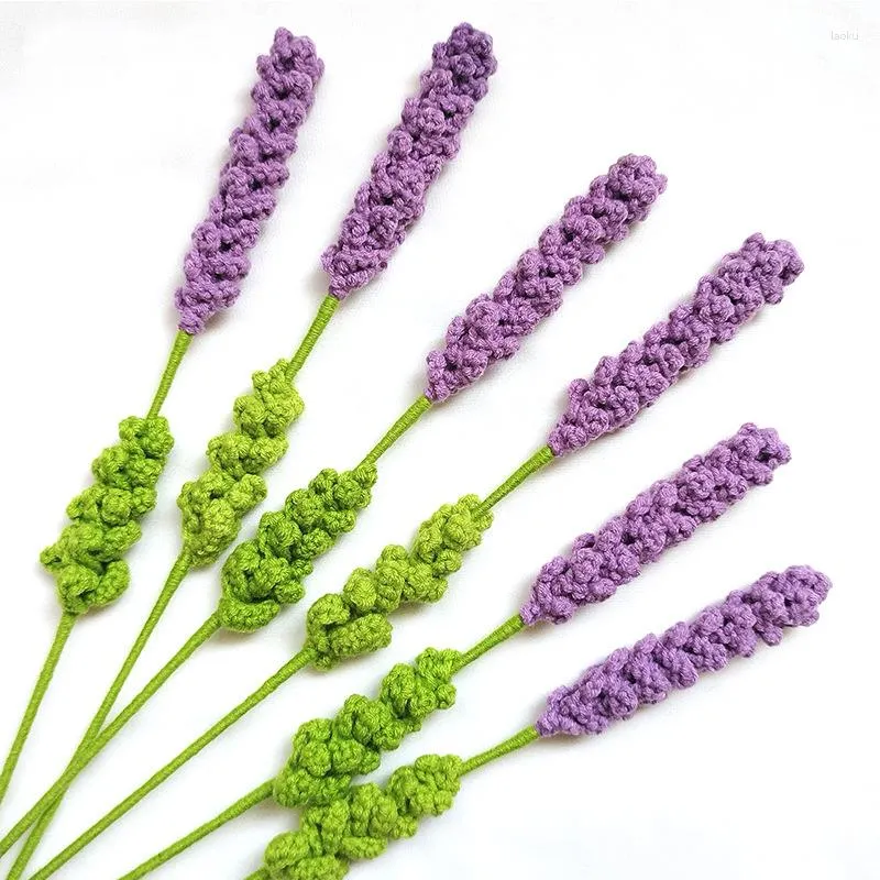 Decoratieve bloemen Handgebreide lavendelbloem Zelfgemaakte haak Zonnebloem Roos Boeket Diy Afgewerkt Bruiloft Handwerk Cadeau