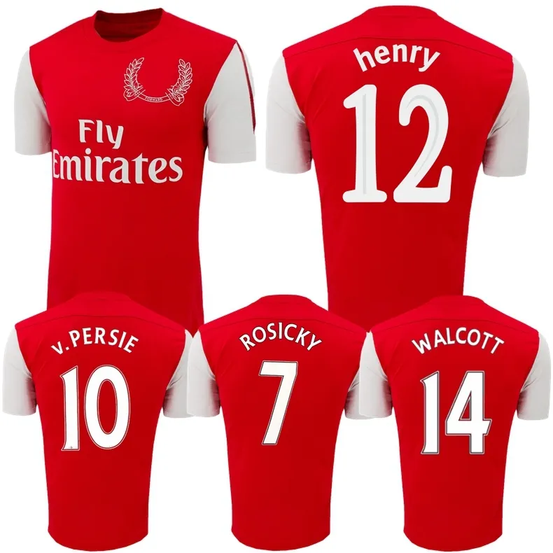 2011 2012 Van Persie Henry Arshavin 레트로 축구 유니폼 11 12 Arsen Ramsey Rosicky Walcott 빈티지 클래식 풋볼 셔츠