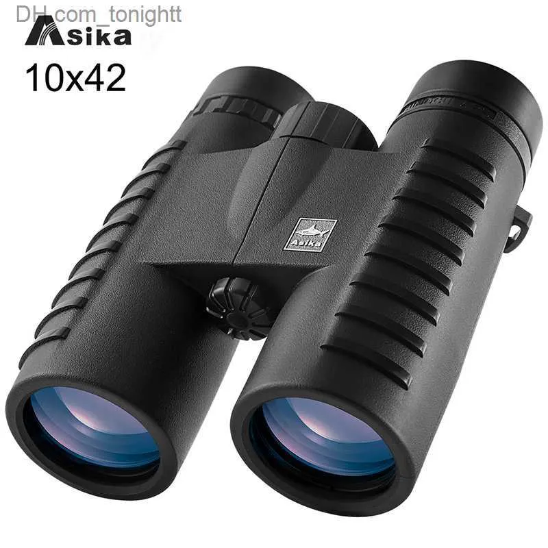 Teleskop ASIKA 10x42 HD Binoculars Wide Angle Professional Binocular High Power Telescope Bak4 Prism Optics for Outdoor Camping Hunting Q230907