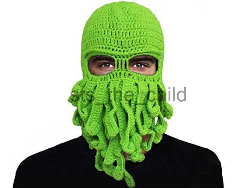 Beanie / Crânio Caps Headgear Festa de Halloween Engraçado Cap Crochet Polvo Chapéu Antena Lã De Malha Chapéu Designer Máscara De Esqui X0907