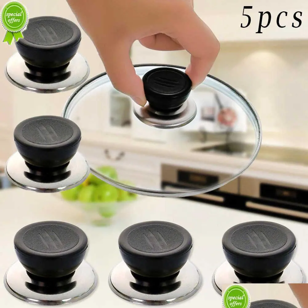 Köksutrustning Lock Knoppar Cap Pot Knob Anti-rost Cookware Handgrip Handtag Värmebeständig Kök Plastbyte Drop Delivery DHQVN