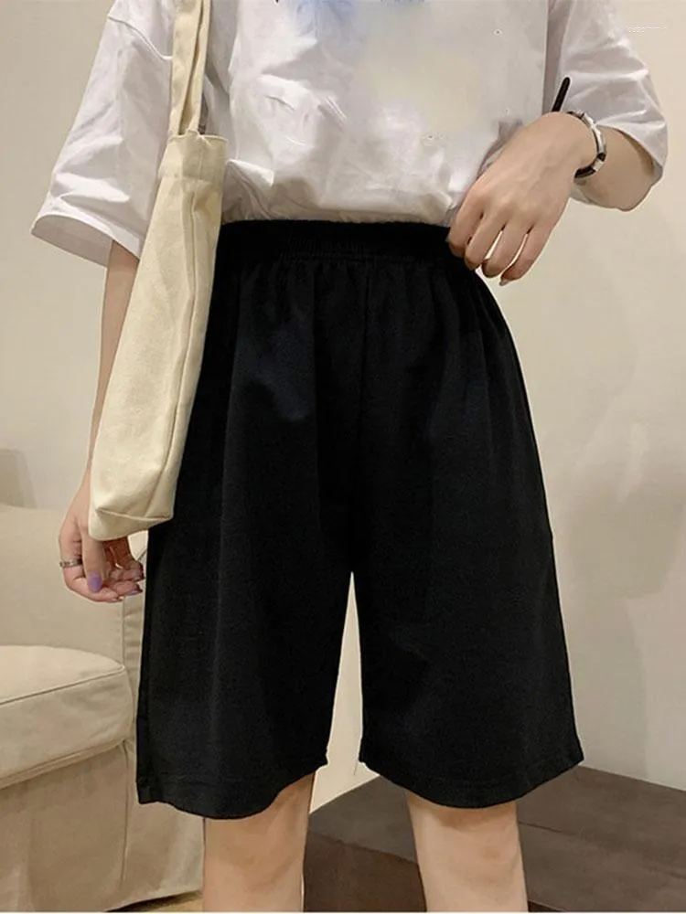 Women's Shorts Korean Pure Cotton Gray Black Women Fashion Casual Regular Loose Straight Solid Elasticity Jogger Female