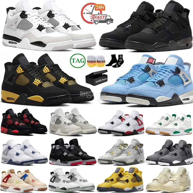 Basketball Shoes 4s Sneakers Shoes Women Men 4 Red Thunder Military Black Cement Craft Midnight Navy Pine Green Frozen Moments Lightning White Oreo Black Cat Trainer