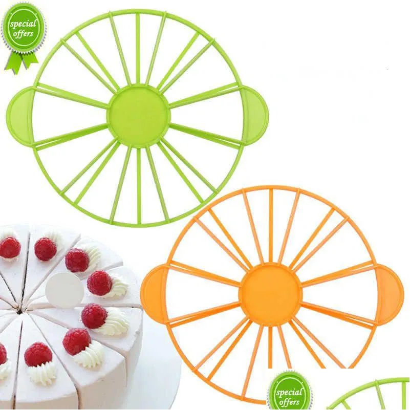 Outils de gâteau 1pc diviseur de gâteau ménage plastique rond 10/12 pièces pain portion égale coupe tranche marqueur outil de cuisson livraison directe Dhdvi