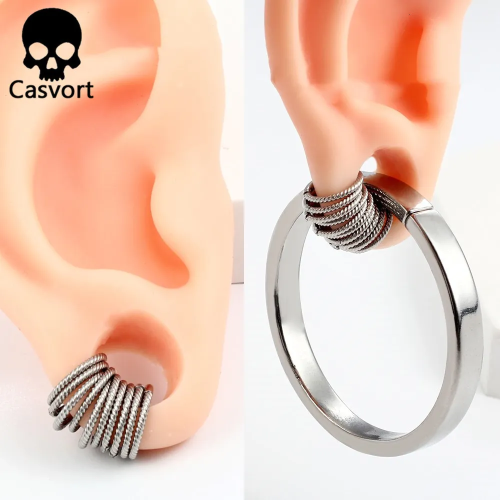 Labret Lip Piercing Jewelry Casvort 316 Stainless Steel Segment Hoop Ear Cartilage Tragus Helix Nose Ring Nipple Clicker Septum Lobe Cuff 230906