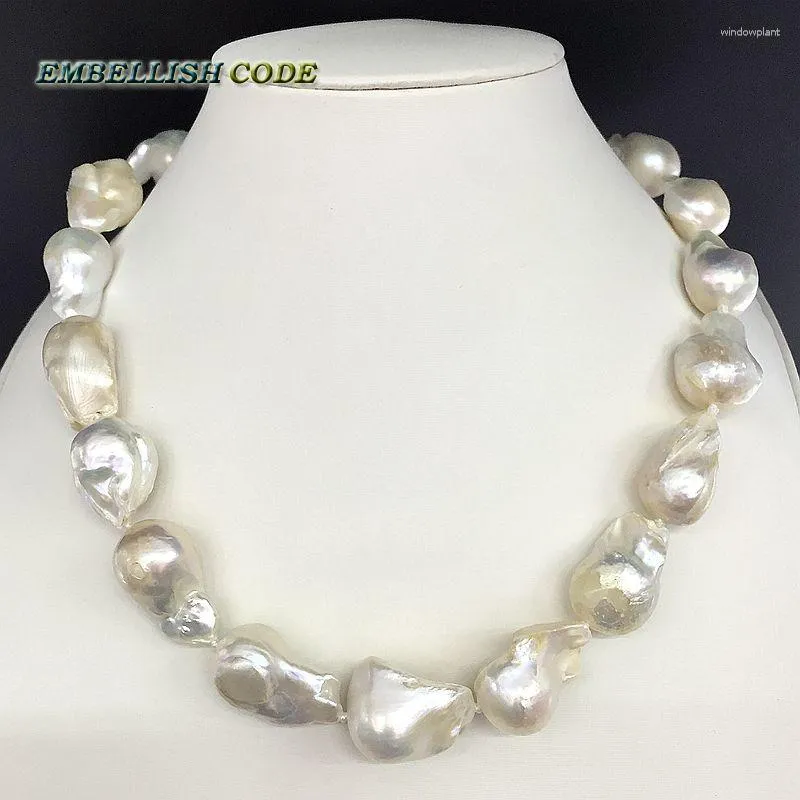 Catene moda elegante di grandi dimensioni naturale perla barocca nucleata a forma di palla di fiamma collana per donna proposta di matrimonio regalo gioielli