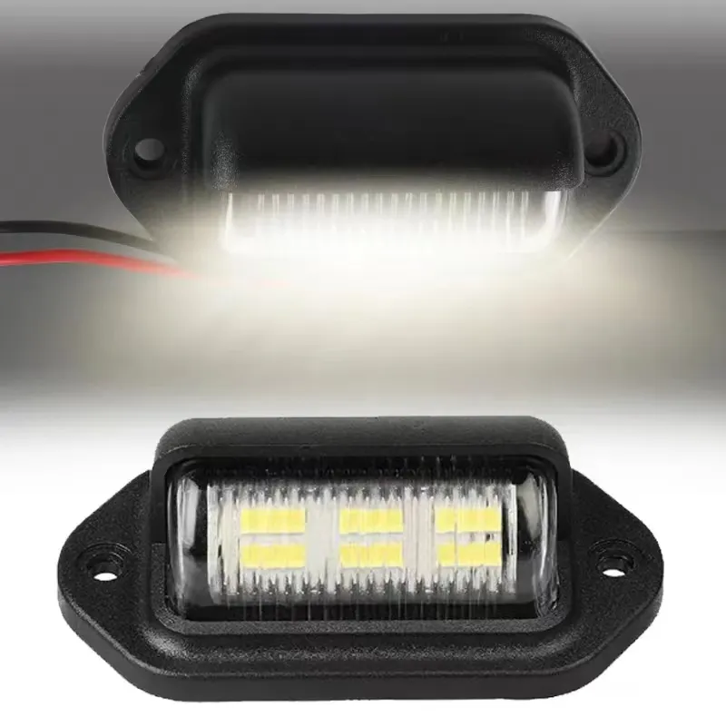 6 LED Car License Number Plate Light For Motorcycle SUV Truck Trailer Van Tag Step Lamp White Bulbs Car Products License Plate Light