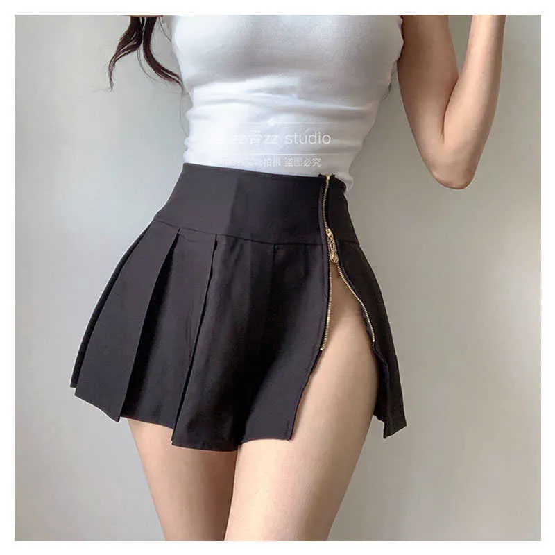 Korean Womens Super Spicy Micro Mini Skirt Trend With Side Zipper
