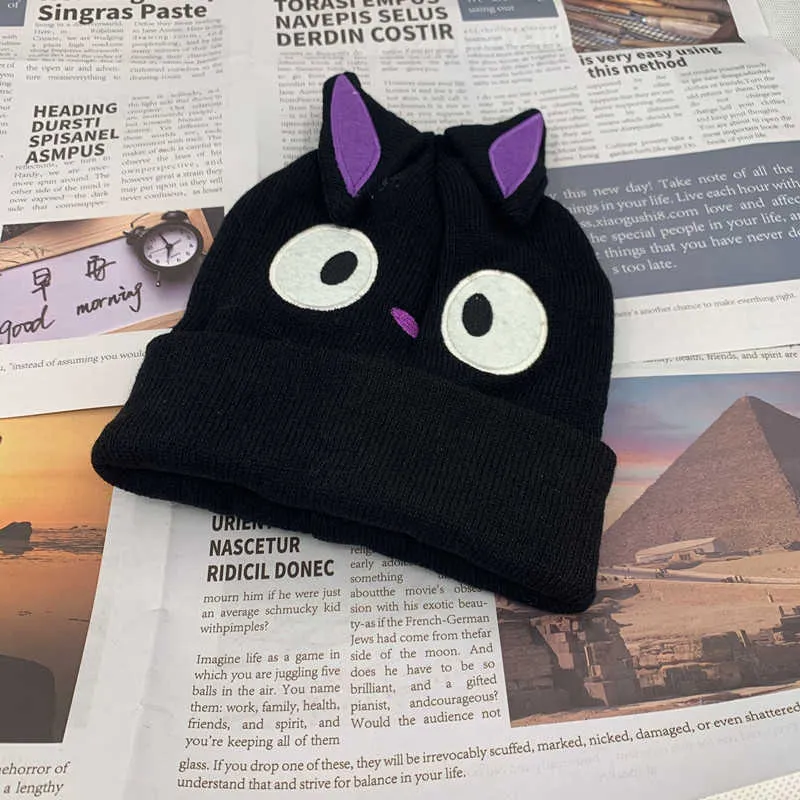 DHgate.com:Kikis Delivery Service Cat Jiji Black Beanie, Cute 